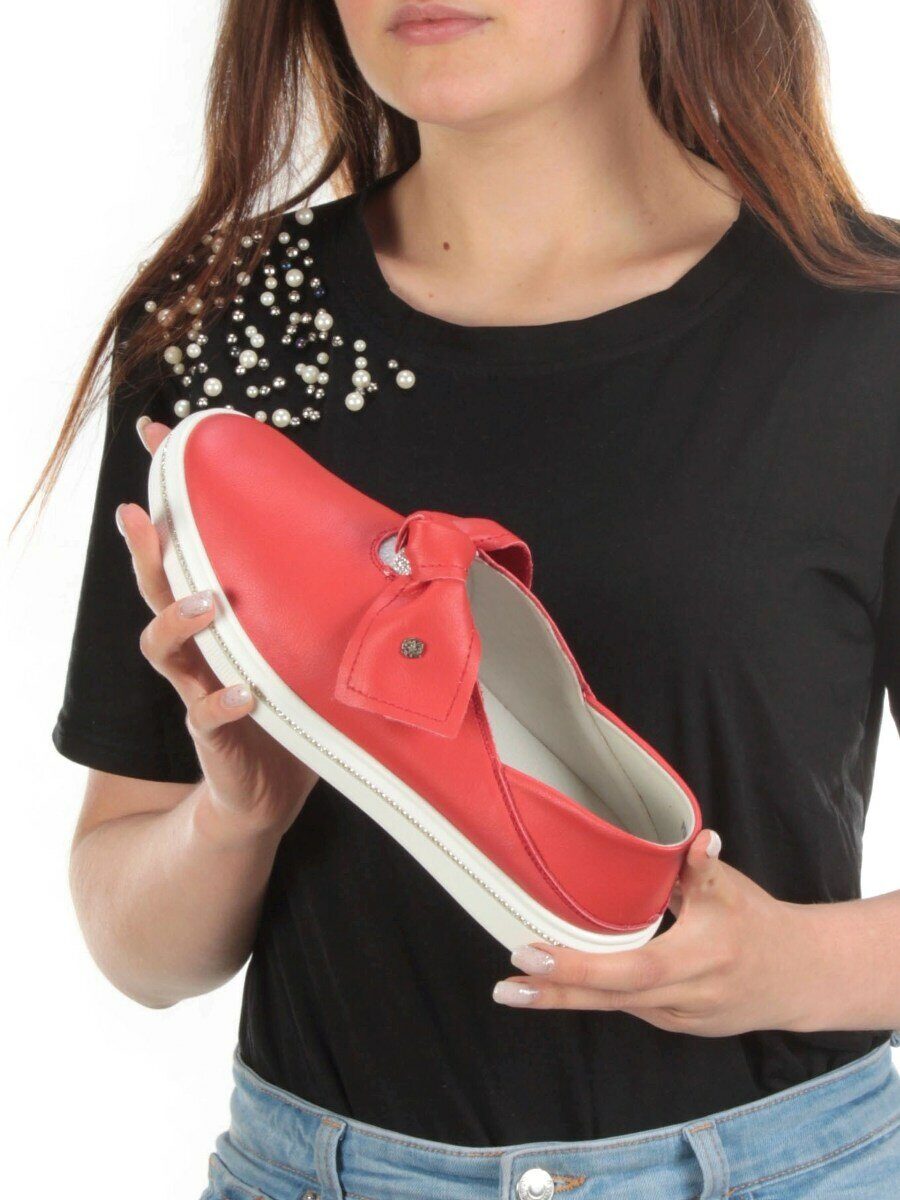 07-PDD69-5 RED Слипоны женские (натуральная кожа)