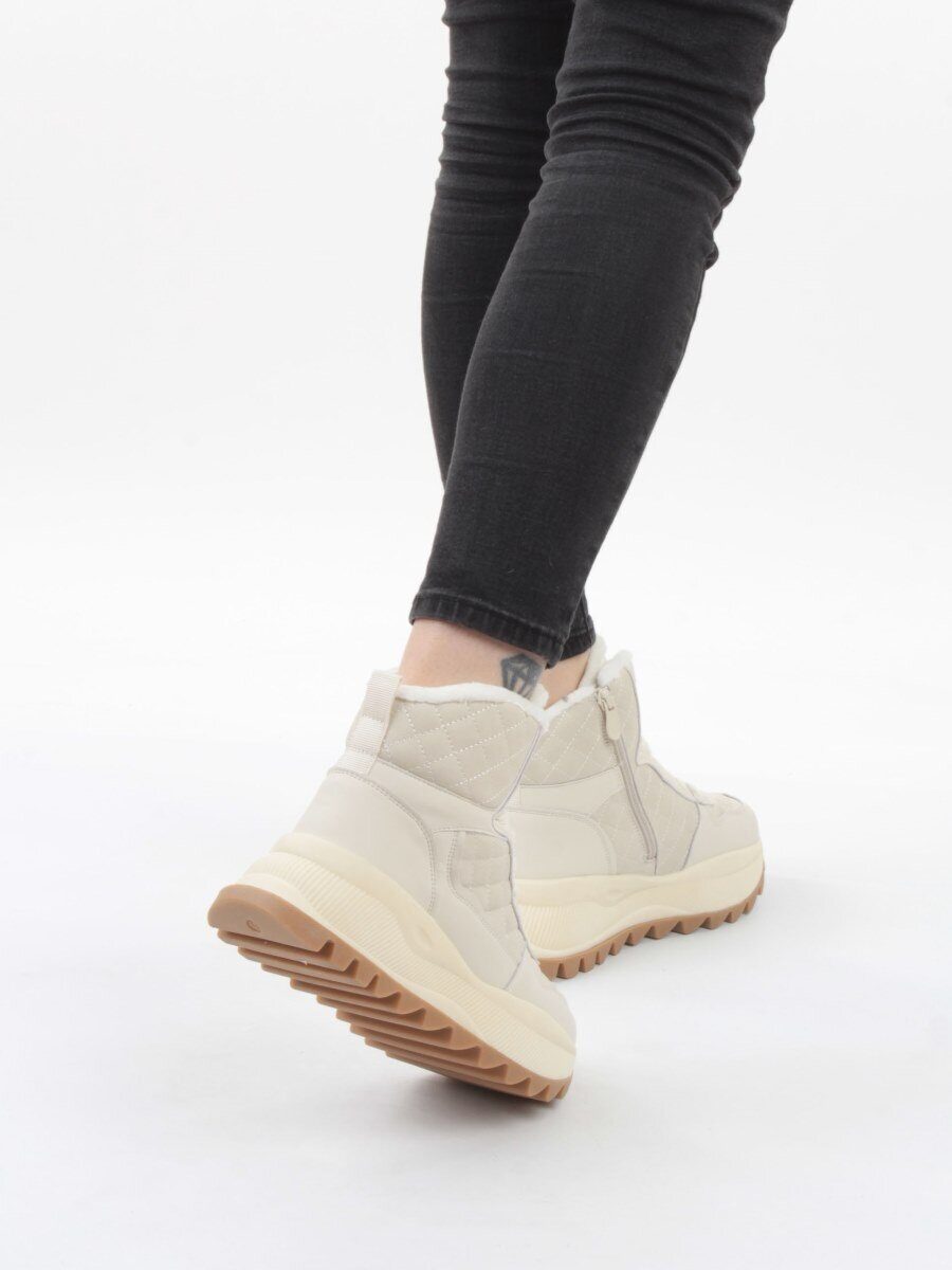 04-PAML06-2Z LT. BEIGE Ботинки зимние женские (натуральная кожа, 100% шерсть)