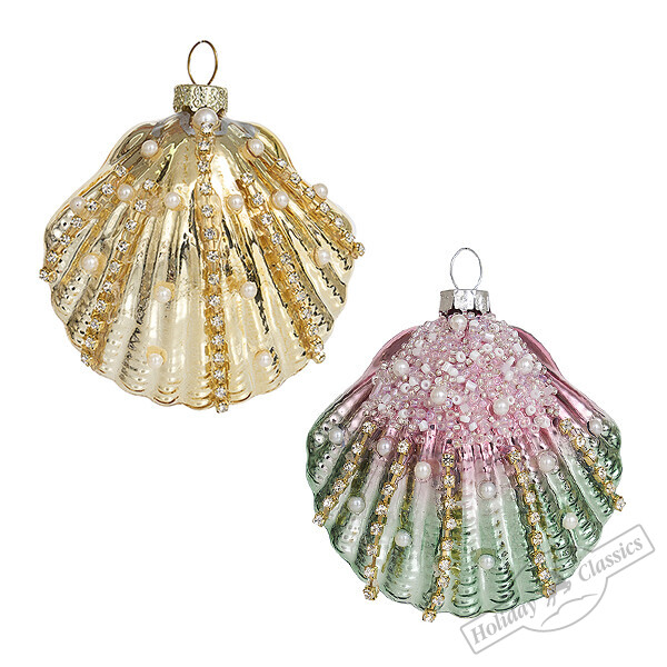 Ракушка Жемчужница асс. из 2-х (стекло) 8х3,5х7,5см