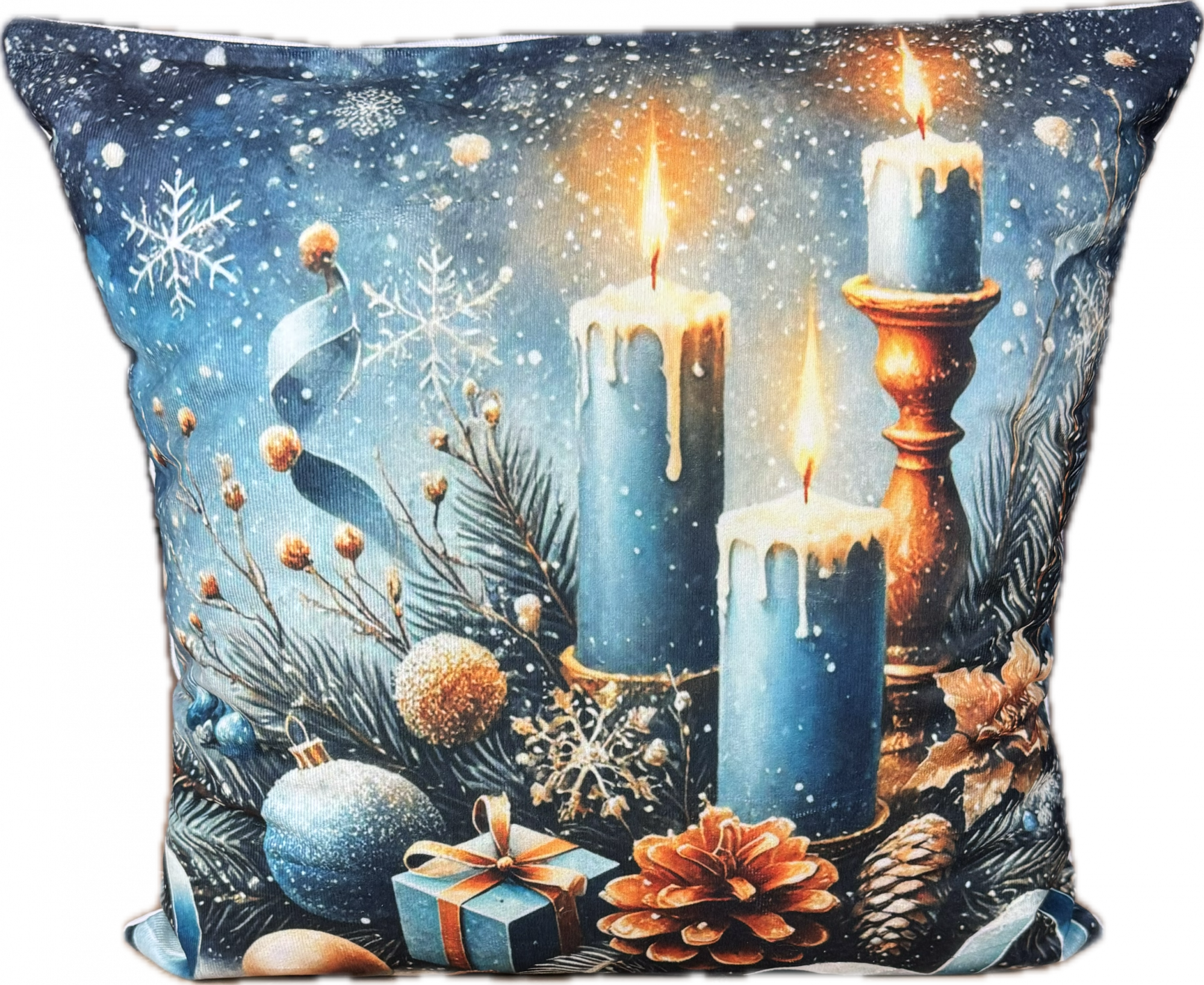 Наволочка декоративная велюровая СВЕЧИ р-р 45х45