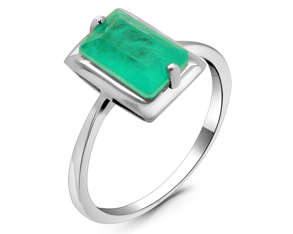 Кольцо из серебра турмалин параиба выращ., МЦВ018