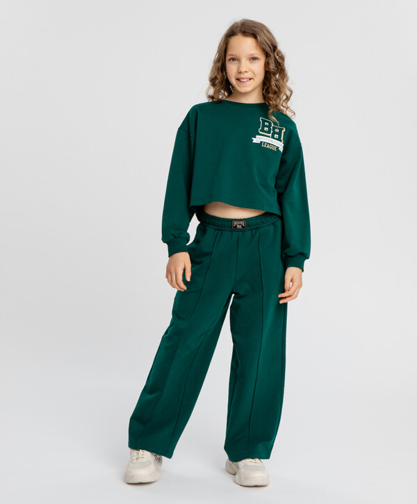 1600 р.  2000 р.  Брюки палаццо зелёные для девочки Button Blue