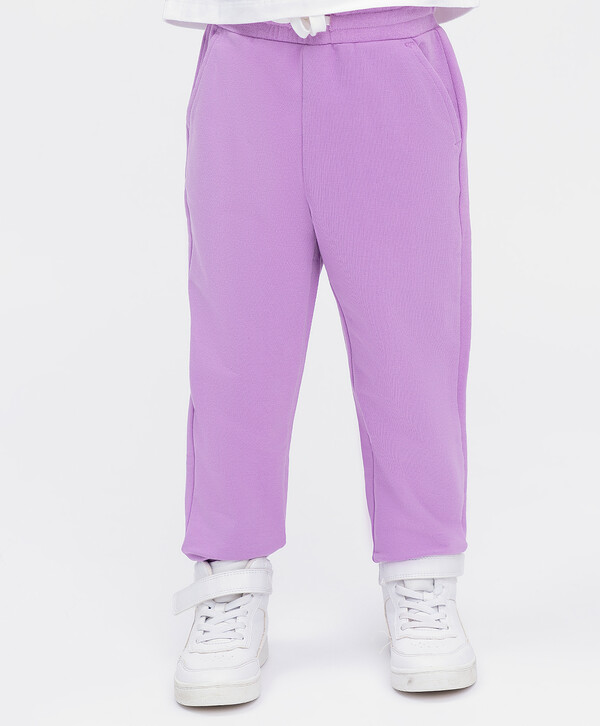 420 р. 840 р. Брюки из футера сиреневые Button Blue