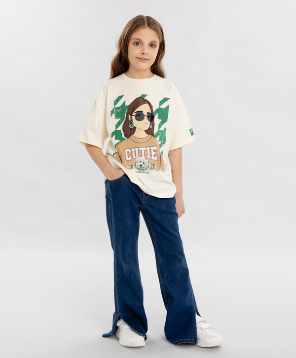 1720 р.  2150 р.  Джинсы bootcut fit синие для девочки Button Blue