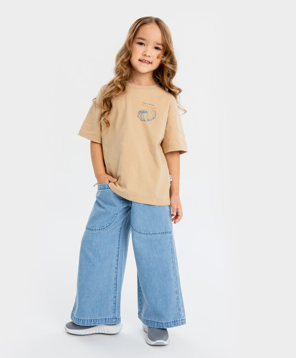 1600 р.  2000 р.  Джинсы relaxed fit голубые для девочки Button Blue