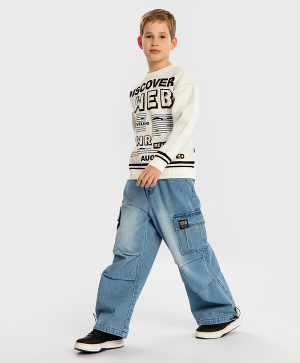 1600 р.  2000 р.  Джинсы широкие Antifit с четырьмя карманами синие детские Button Blue