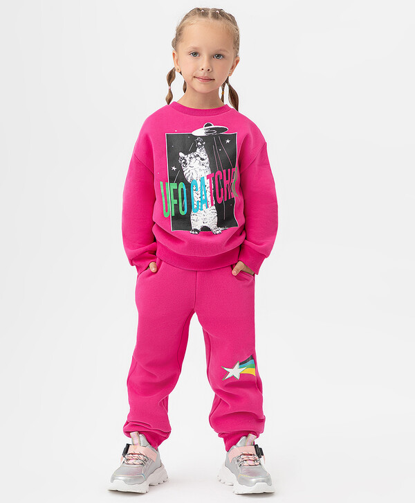 943 р.  1450 р.  Брюки-джоггеры из флиса с эластичным поясом и манжетами розовые Button Blue