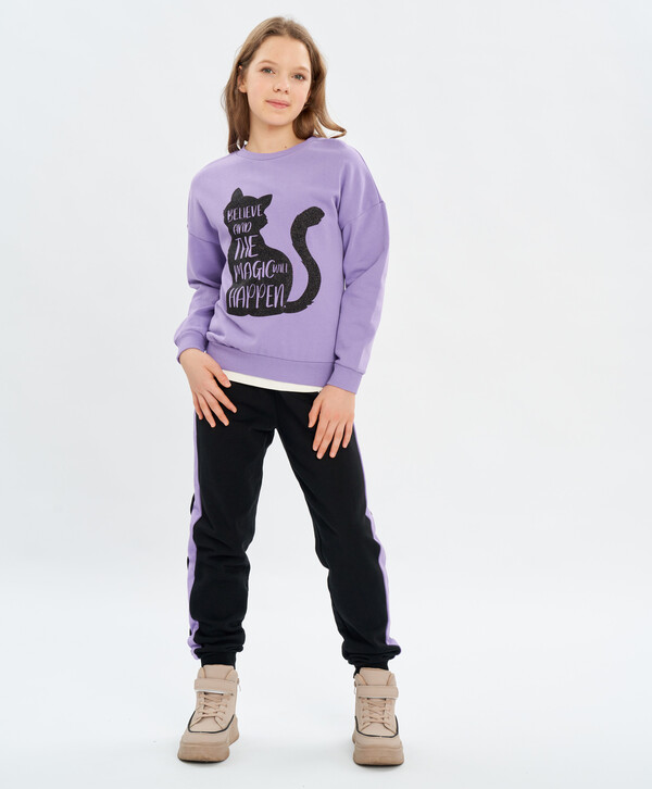 1080 р.  1350 р.  Брюки с лампасами черные Button Blue