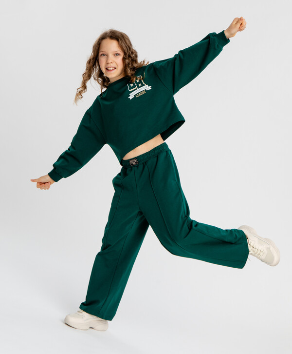 1600 р.  2000 р.  Брюки палаццо зелёные для девочки Button Blue