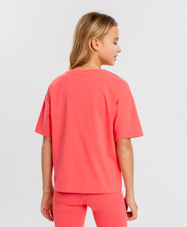 715 р. 1100 р. Футболка оверсайз с принтом розовая для девочки Button Blue