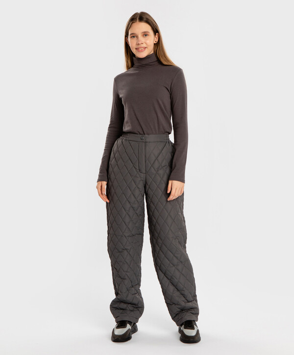 2080 р.  2600 р.  Брюки утепленные зимние стеганые серые для девочки Button Blue