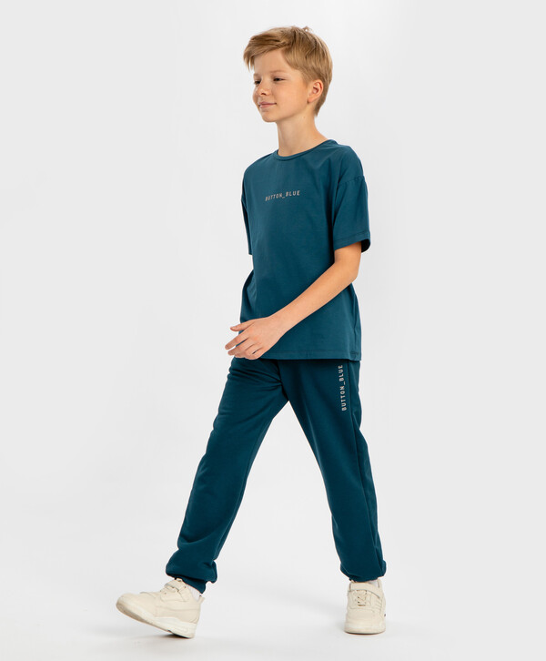 1000 р.  1250 р.  Джоггеры с поясом на резинке синие детские Button Blue