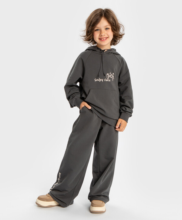 1040 р.  1300 р.  Брюки клеш с принтом серые для девочки Button Blue