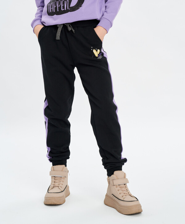 1080 р.  1350 р.  Брюки с лампасами черные Button Blue