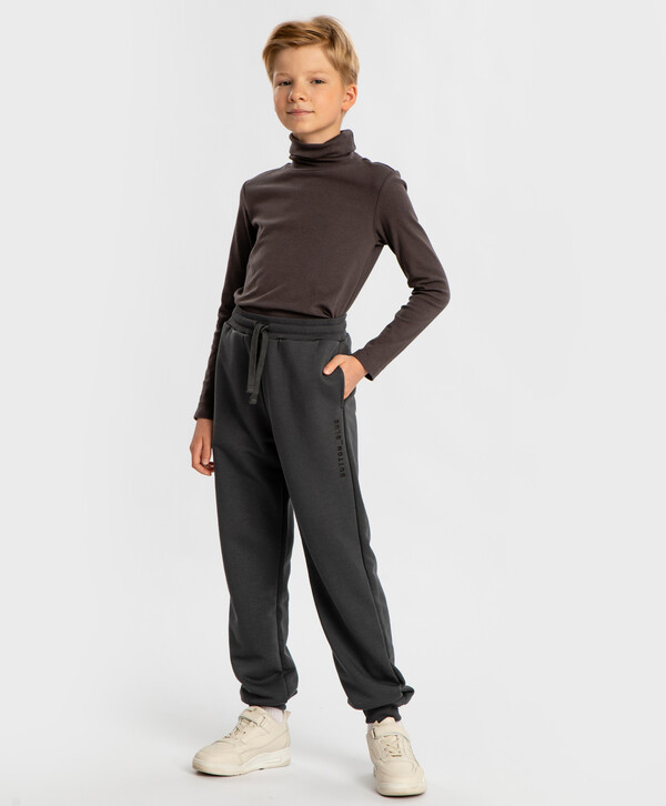 1000 р.  1250 р.  Джоггеры с поясом на резинке серые детские Button Blue