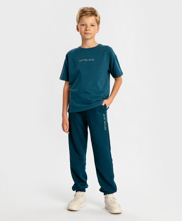 1000 р.  1250 р.  Джоггеры с поясом на резинке синие детские Button Blue