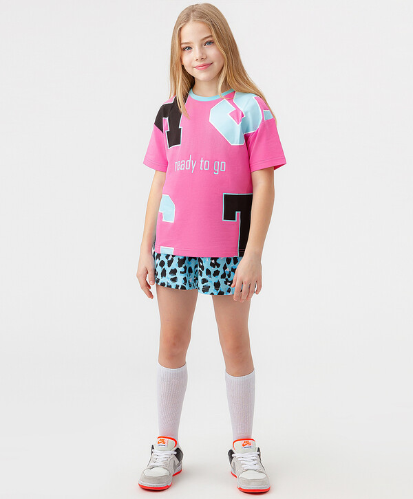 760 р.  950 р.  Шорты голубые с леопардовым принтом Button Blue