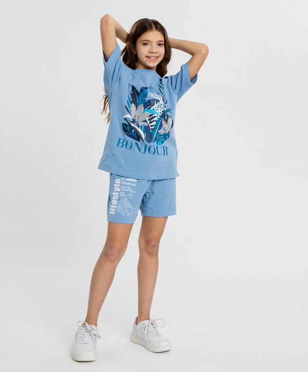 920 р.  1150 р.  Шорты с принтом голубые для девочки Button Blue