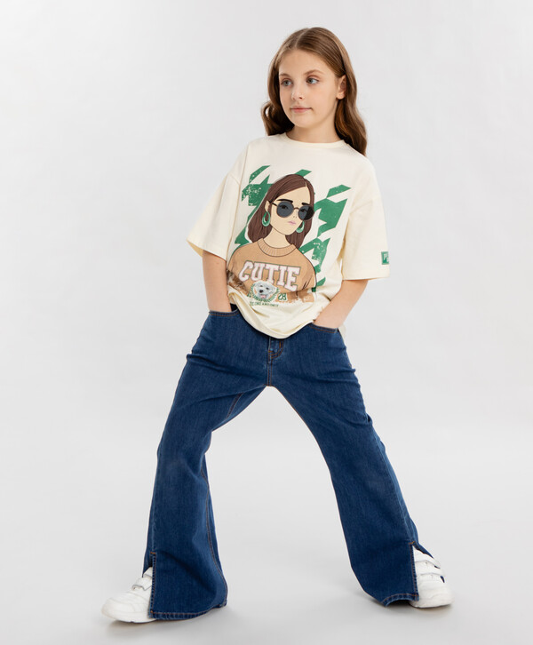 1720 р.  2150 р.  Джинсы bootcut fit синие для девочки Button Blue