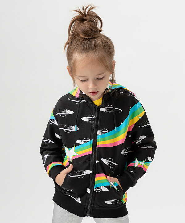 825 р. 1650 р. Толстовка на молнии с капюшоном и карманами черная Button Blue