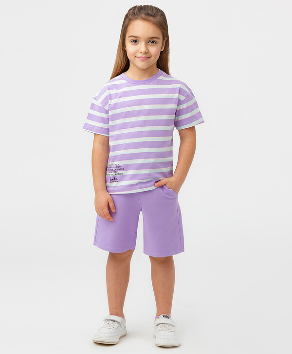 480 р.  600 р.  Шорты трикотажные светло-фиолетовые  Button Blue