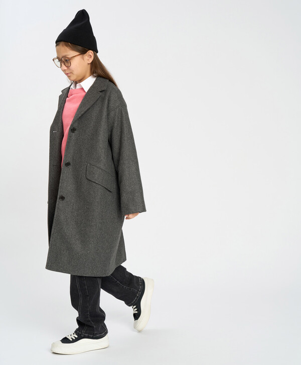 3120 р. 4800 р. Пальто для девочки демисезонное однобортное серое Button Blue