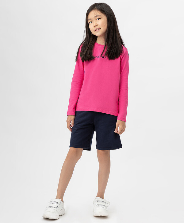 624 р.  780 р.  Шорты трикотажные базовые с поясом на резинке и карманами Button Blue