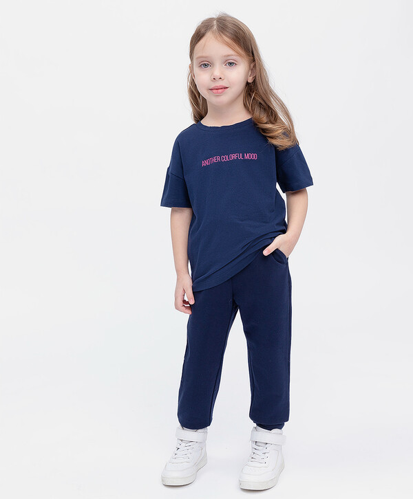 420 р. 840 р. Брюки из футера синие Button Blue