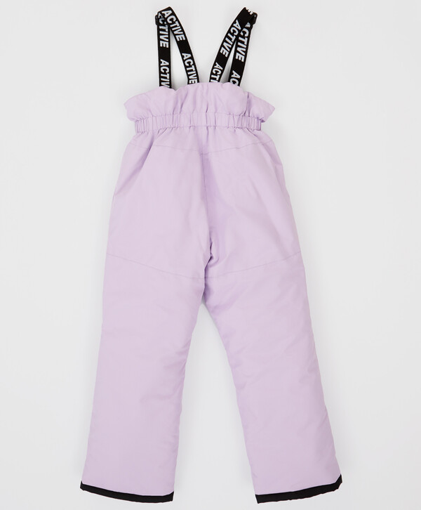 2360 р.  2950 р.  Брюки утепленные зимние на подтяжках непромокаемые фиолетовые для девочки Button Blue