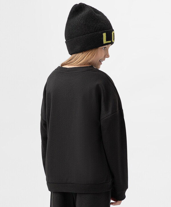 700 р. 1400 р. Свитшот с манжетами черный Button Blue