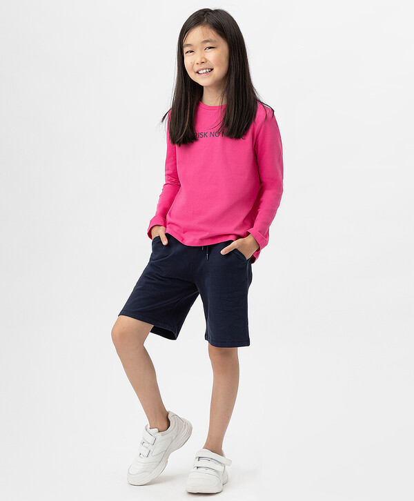 624 р.  780 р.  Шорты трикотажные базовые с поясом на резинке и карманами Button Blue