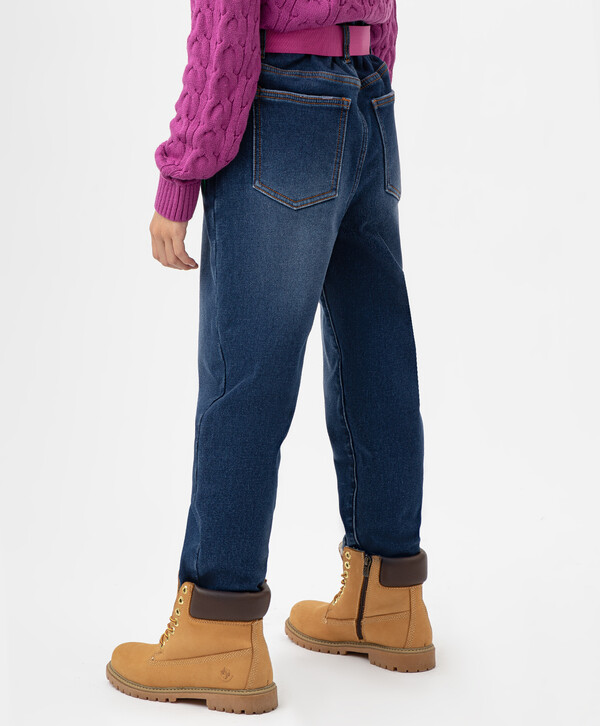 1287 р.  1980 р.  Джинсы-бойфренды утепленные синие Button Blue