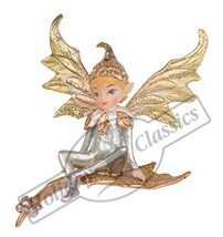 Эльф на золотом листочке 8,5х6х9,5 см