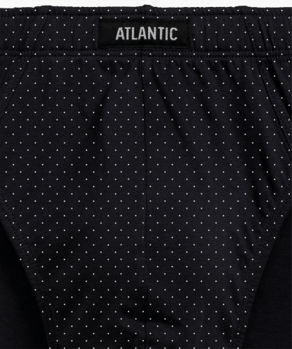 Мужские трусы слипы спорт Atlantic, набор 3 шт., хлопок, черные + изумрудные, 3MP-178