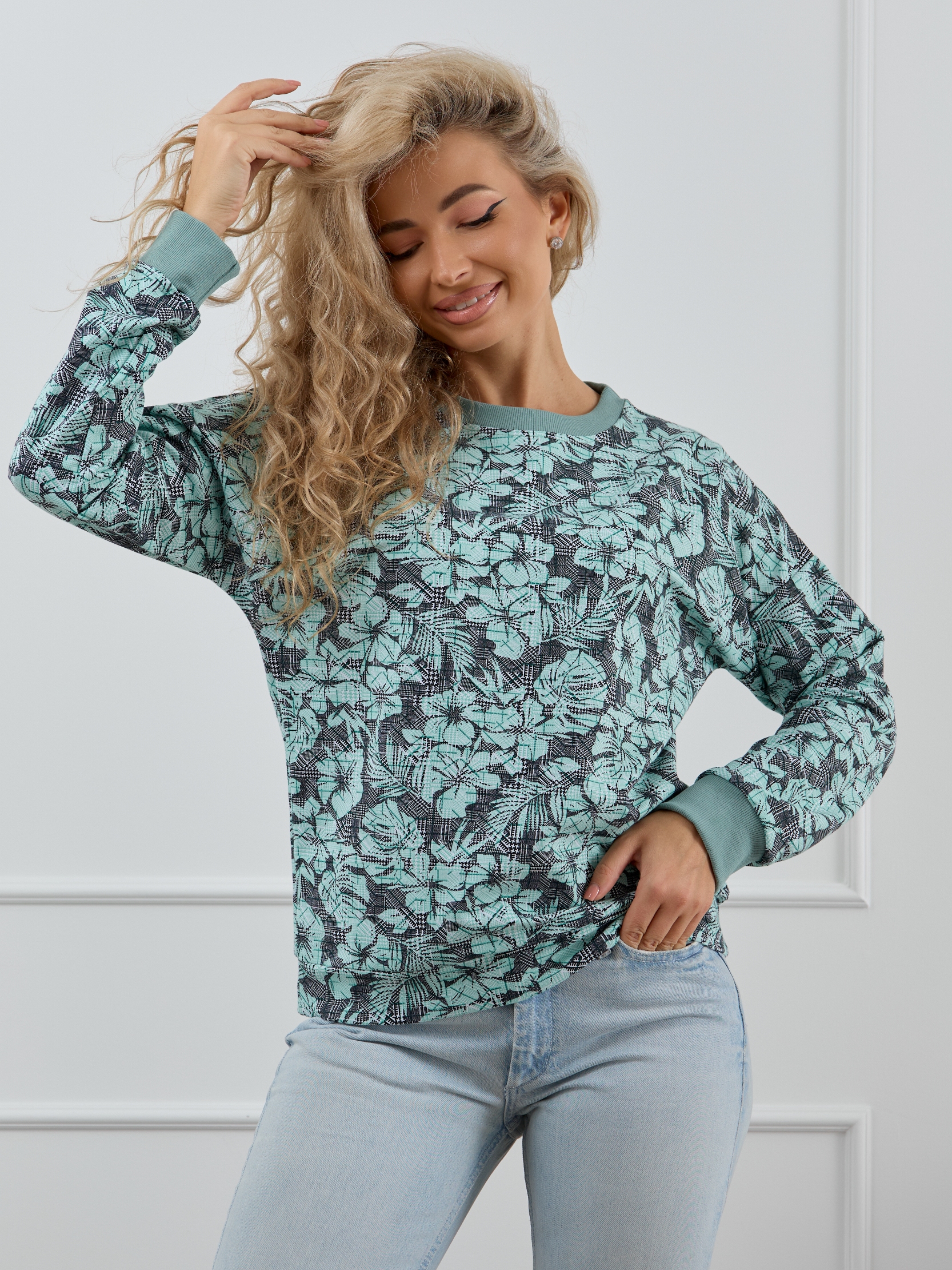 Свитшот трикотажный Мята (М-1012)