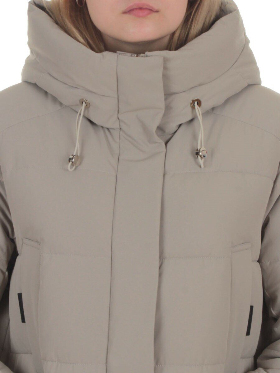 2129 BEIGE Пальто зимнее женское (200 гр. холлофайбер)
