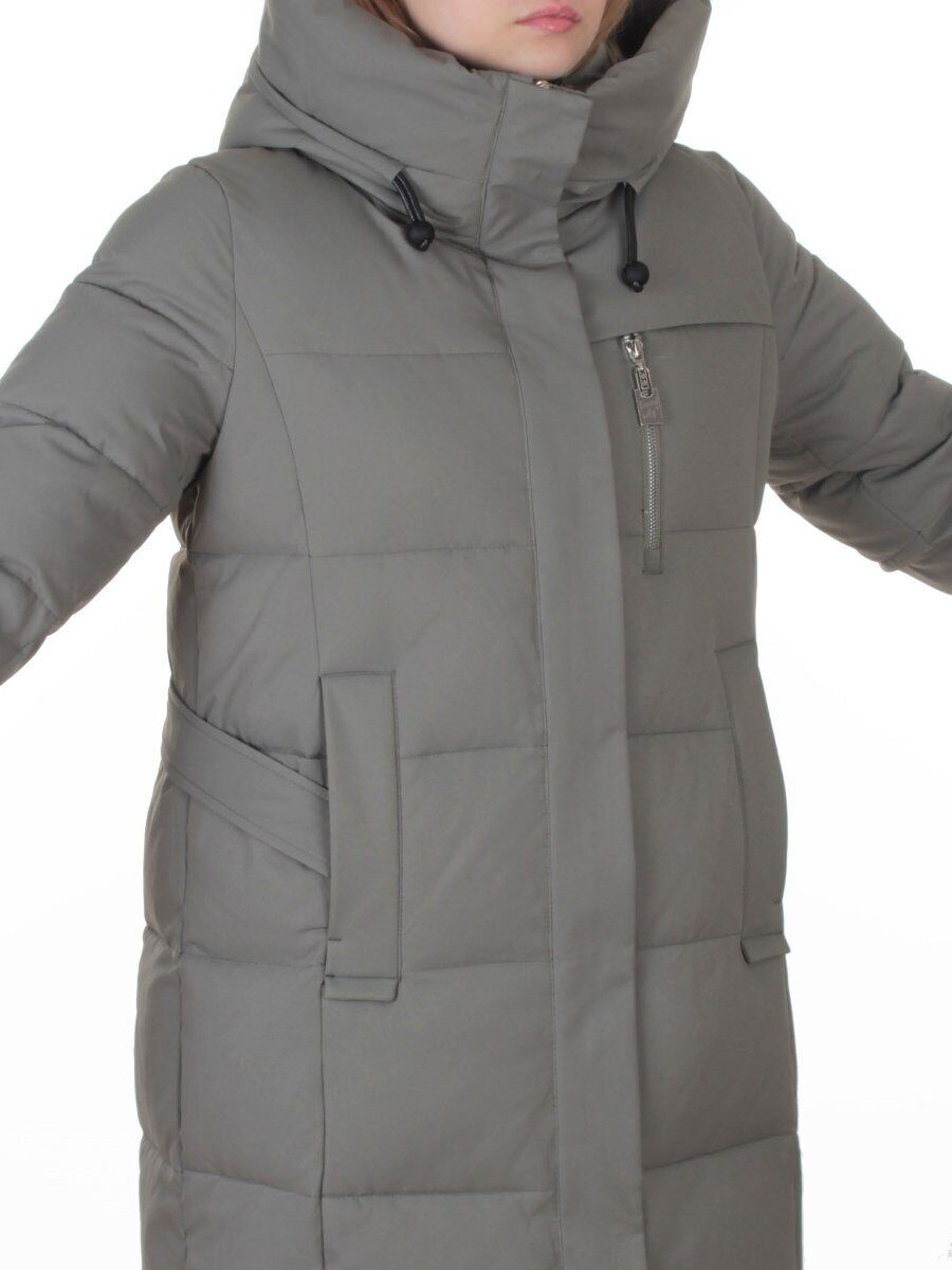 8321 GRAY/GREEN Пальто зимнее женское (200 гр. холлофайбер)