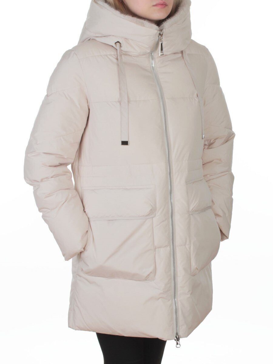 8379 LT. BEIGE Куртка зимняя женская (200 гр. холлофайбер)