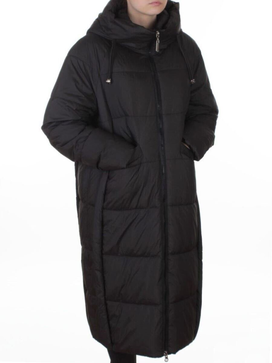 8891 BLACK Пальто зимнее женское (200 гр. холлофайбер)
