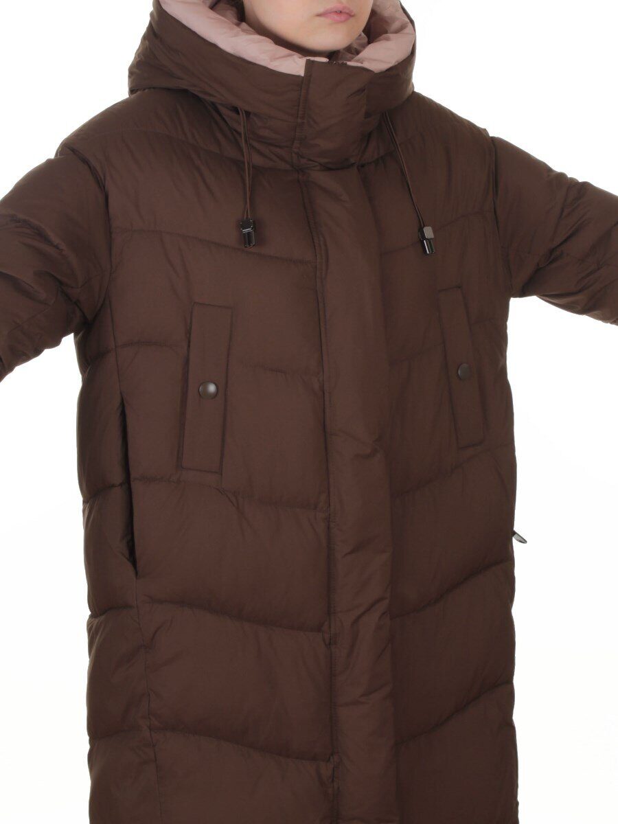 8867 BROWN Пальто зимнее женское (200 гр. холлофайбер)