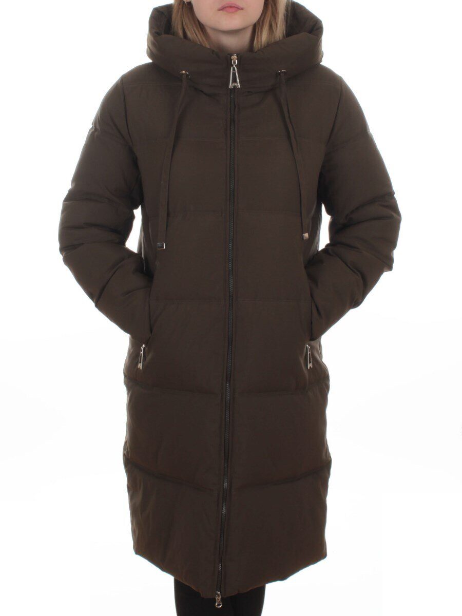 235 DK. GREEN Пальто зимнее женское (200 гр. холлофайбер)