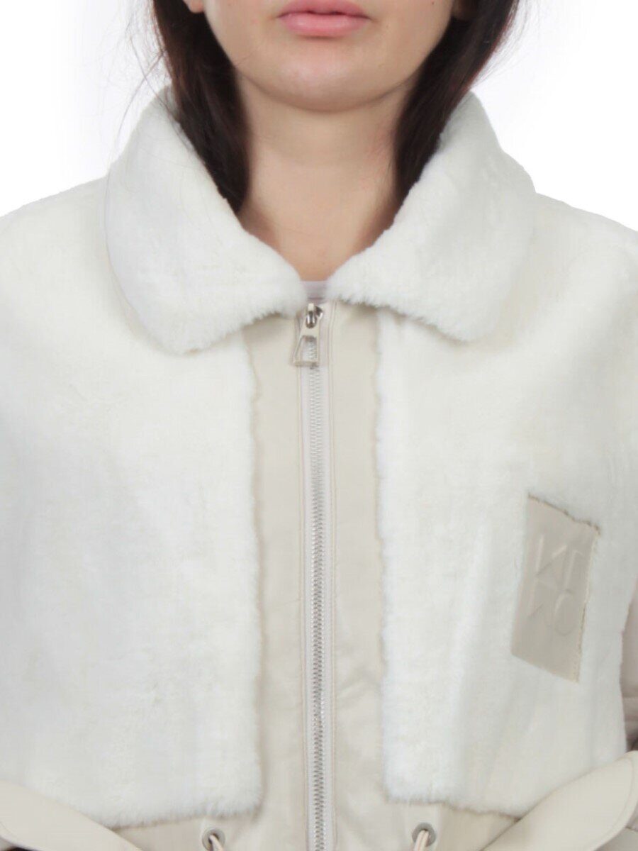 H24-223 LT. BEIGE Куртка демисезонная женская (100 гр. холлофайбер)