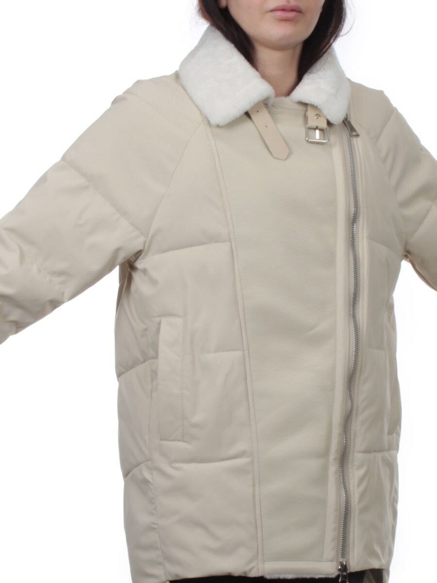 S24-263 BEIGE Куртка демисезонная женская (100 гр. холлофайбер)
