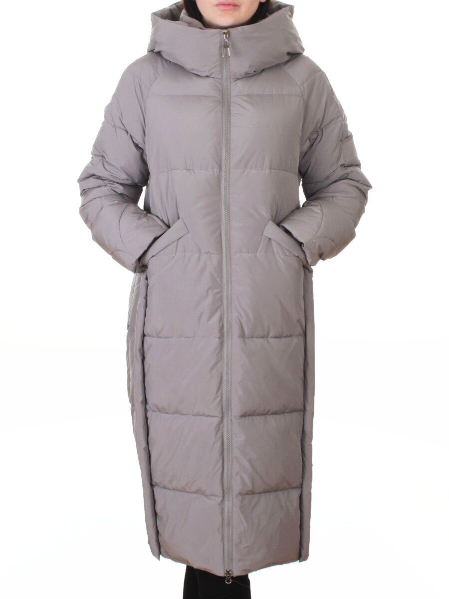 018 GRAY Пальто зимнее женское (200 гр. холлофайбер)