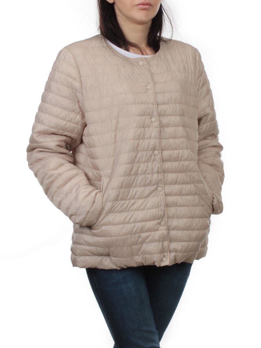 K-527 BEIGE Куртка демисезонная стеганая женская (70 гр. холлофайбер)