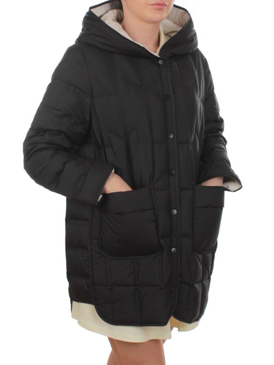 H24-28 BLACK Куртка пуховая облегченная женская (белый утиный пух)