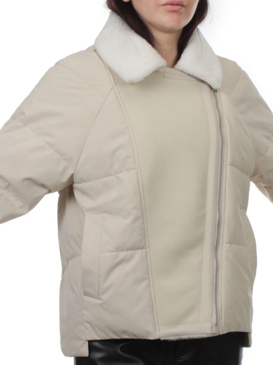 S24-163 BEIGE Куртка демисезонная женская (100 гр. холлофайбер)