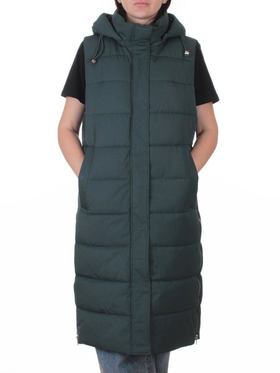 817 DK. GREEN Жилет утепленный зимний женский (150 гр. холлофайбер)