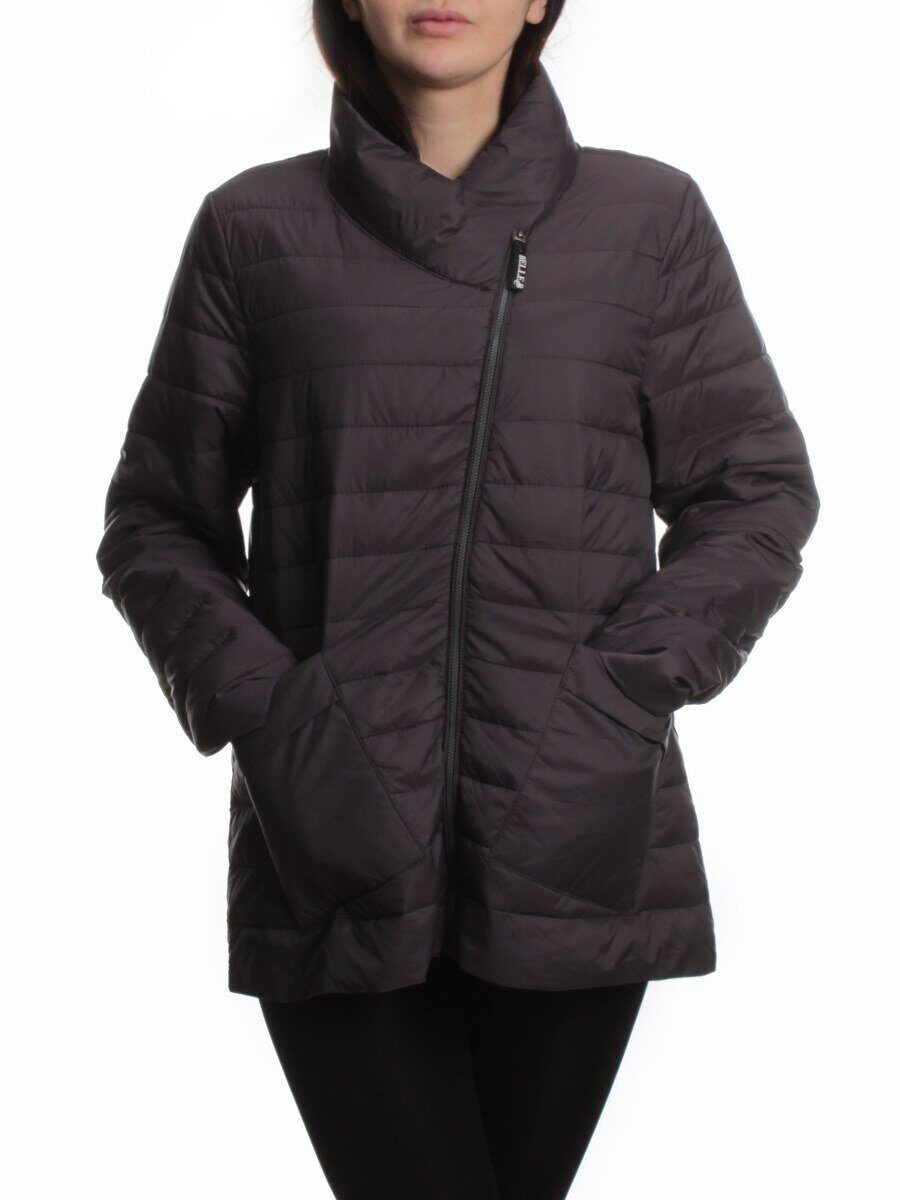 K-635 DK.GRAY Куртка демисезонная стеганая женская (70 гр. холлофайбер)