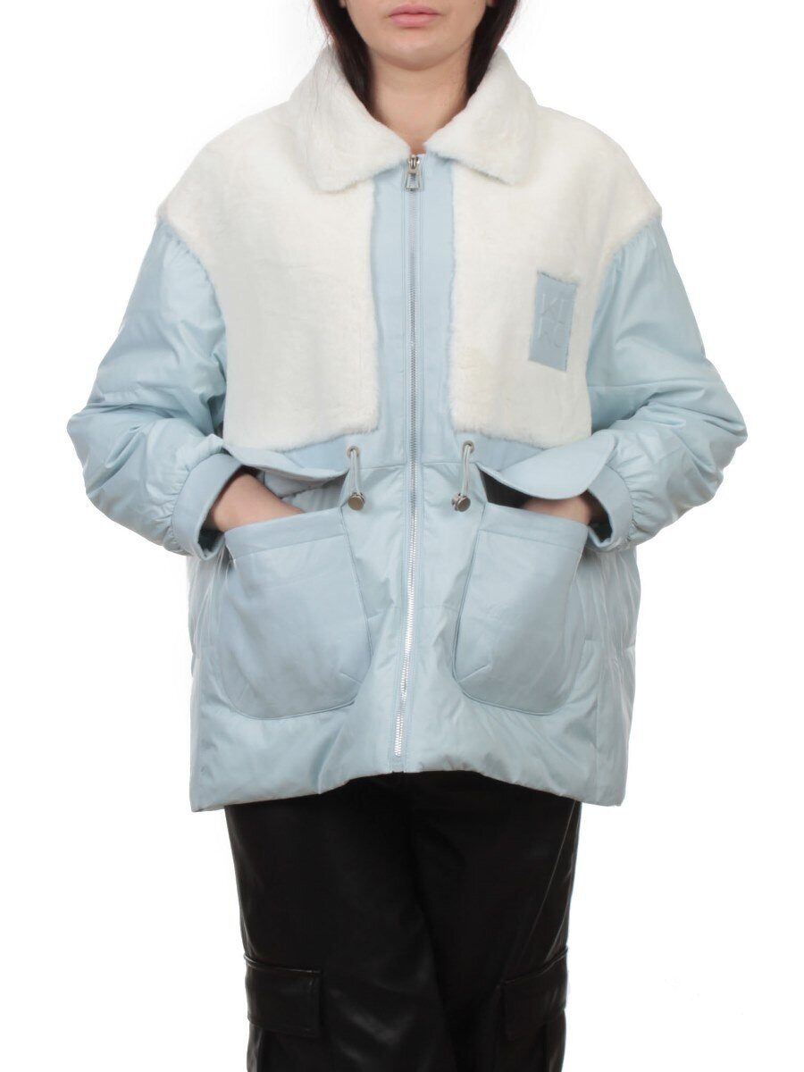 H24-223 WHITE BLUE Куртка демисезонная женская (100 гр. холлофайбер)